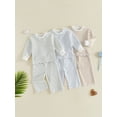thumbnail image 3 of Loicainy Baby Toddler Girl Fall Clothes Set 6 12 18 24 Months 2T 3T 4T 5T Long Sleeve Crew Neck Striped Tops and Pants Outfits, 3 of 9