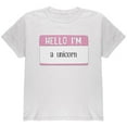 thumbnail image 1 of Halloween Hello I'm a Unicorn Youth T Shirt White YMD, 1 of 1