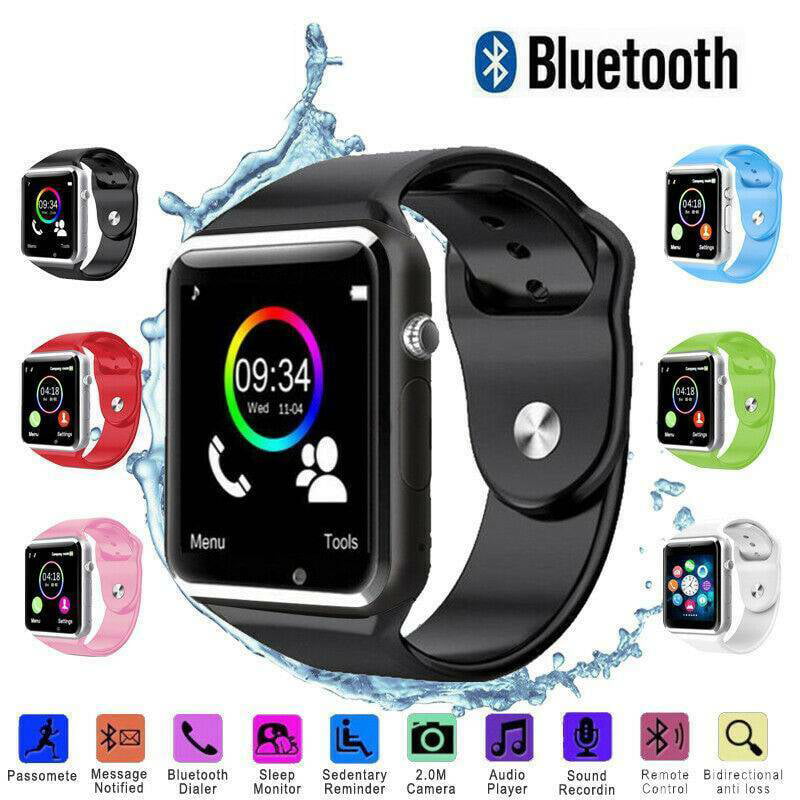 A1 Smart Wrist Watch Bluetooth Waterproof GSM Phone For Android Samsung iPhone Fashion/Smart watch-Black