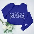 thumbnail image 2 of yoeyez Mama Sweatshirts for Women Oversized Crewneck Sweatshirt Loose Fit Casual Long Sleeve Pullover Spring Outfits 2025 Sweater Tops for Mother's Day Blue M, 2 of 7