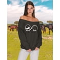 thumbnail image 5 of Horse Lover Infinite Love Off shoulder sweatshirt Horse Black Small, 5 of 6