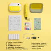 myFirst Camera Insta Wi - Kids Digital Camera Instant Print, Label Maker, 12MP, 1080P Video, Selfie Lens, Memory Card, Lanyard, for Kids 3-12 (Yellow)