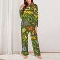 thumbnail image 2 of Salouo Camping 1 Pattern Women's Pajamas Set Long Sleeve Button Down Sleepwear Soft Pj Lounge Sets for women 2 Piece Pjs Set with Long Pants-Small, 2 of 7