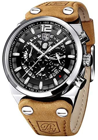 BENYAR - Wrist Watch for Men, Genuine Leather Strap Watches 