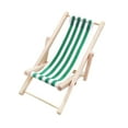 thumbnail image 1 of 1 Pc Mini Beach Chair Green Wood Cloth For Beach Theme Mini Scene Setting 4.3x2in, 1 of 4