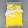 thumbnail image 2 of Ambesonne Yellow Bedding Set 3 Pcs, Cartoon Spring Flowers, Twin, Yellow White, 2 of 3