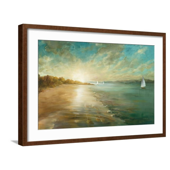 Art.com Coastal Glow Art Print by Danhui Nai, Brown Frame Wall Art, 29" x 21"