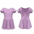 thumbnail image 2 of TMOYZQ Gymnastics Leotards with Skirt Short Sleeve Tumbling Dance Dress Ballerina Outfit for 3-16 Years Old(Baby Girls/Toddler Girls/Big Girls), 2 of 3