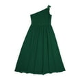 thumbnail image 4 of YONGHS Kids Girls One Shoulder Wedding Bridesmaid Dress Party Gowns Green 14, 4 of 5