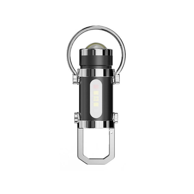 Linterna LED para llavero de aleación de aluminio, recargable tipo C, resistente al agua, con brillo ajustable, ideal para acampada, senderismo, emergencias y uso al aire libre