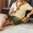 thumbnail image 4 of Bixox Men's Forest Maple Leaf Husky printed lightweight casual shorts, soft sleep shorts with pockets., 4 of 5