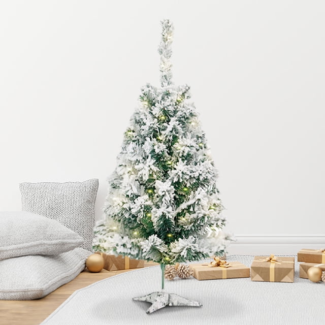 LED Christmas Tree Hinged Spruce Artificial Holiday Christmas Tree For Home Office And Xmas Party Decoration