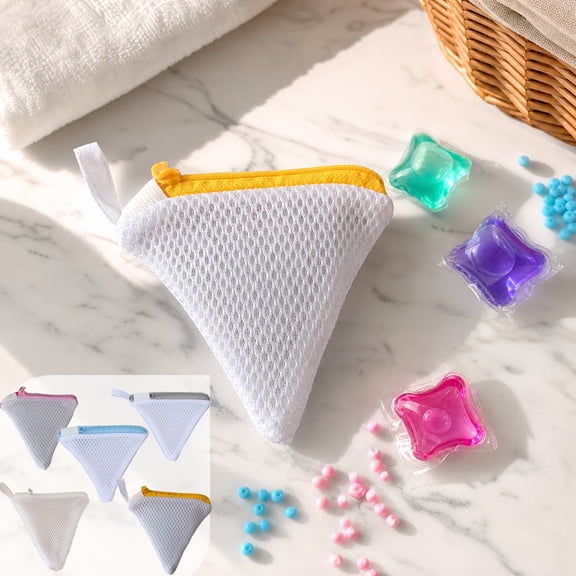 Mesh Laundry Bag, Small Zipper Pouch for Laundry Pods, Reusable Mesh Storage Bag for Detergent Scent Beads Washing Machine Storage