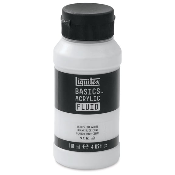 Liquitex Basics Acrylic Fluid Paint - Iridescent White, 118 ml