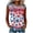 D-Red, variant on Womens Summer Tops Red White Blue Waffle Knit Crew Neck Tank Blouses for July 4th Independence Day and Patriotic Events J-Burgundy
