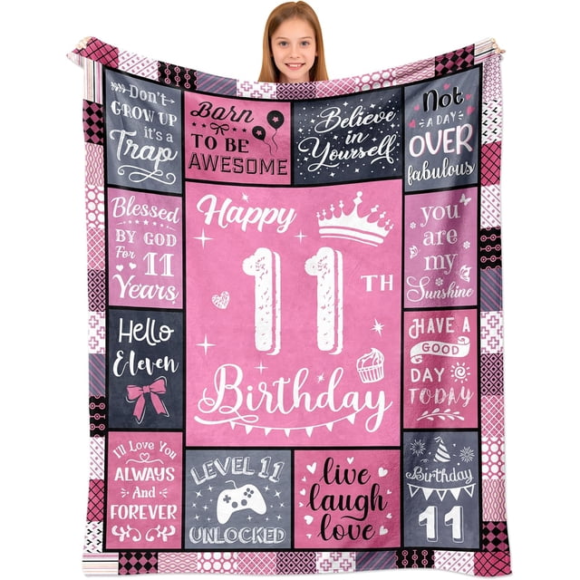 LHSHID 10 Year Old Girl Birthday Gifts Birthday Gifts for 10 Year Old Girls 10th Birthday Gifts for Girls Birthday Presents for 10 Yr Girls Double Digits Birthday Blanket 30"x40"