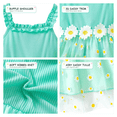 thumbnail image 6 of IPIO Girls’ Mint Green 3D Daisy Appliqué Tulle Princess Dress with Ruffle Straps, 6 of 7