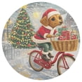 thumbnail image 3 of Ryvnso Dachshund Dog Riding in Chrisstmas Round Plate Mats Dining Table Placemat Set of 4 for Holiday Decoration, 3 of 7