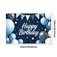 thumbnail image 3 of Blue White Star Themed Happy Birthday Banner Party Backdrop Decoration for Birthday Party Photography Props Photo Booth Background Decor, 3 of 7