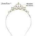 thumbnail image 5 of Tiara de princesa con diamantes de imitación para niños, accesorios de cumpleaños para niñas, corona de cristal nupcial, Tiara, joyería para el cabello de boda JM, 5 of 5
