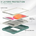 thumbnail image 3 of Dteck Case for Apple iPad 8th Generation 10.2" (2020),Shockproof Rubber Armor 3-Layer Protection iPad 7th Gen 10.2-inch 2019 Case Hybrid Hard Kicstand Cover without Screen Protector,Darkgreen, 3 of 6