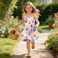 thumbnail image 6 of WAVSUF Girls Flare Dress Square Neck Sleeveless Adjustable Strap Summer Daily Cute Dress Multicolor Size 8, 6 of 9