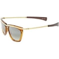 thumbnail image 3 of True Vintage Metal Trim Cat Eye Sunglasses Slim Arms Mirrored Square Lens 53mm (Tortoise / Gold Mirror), 3 of 4