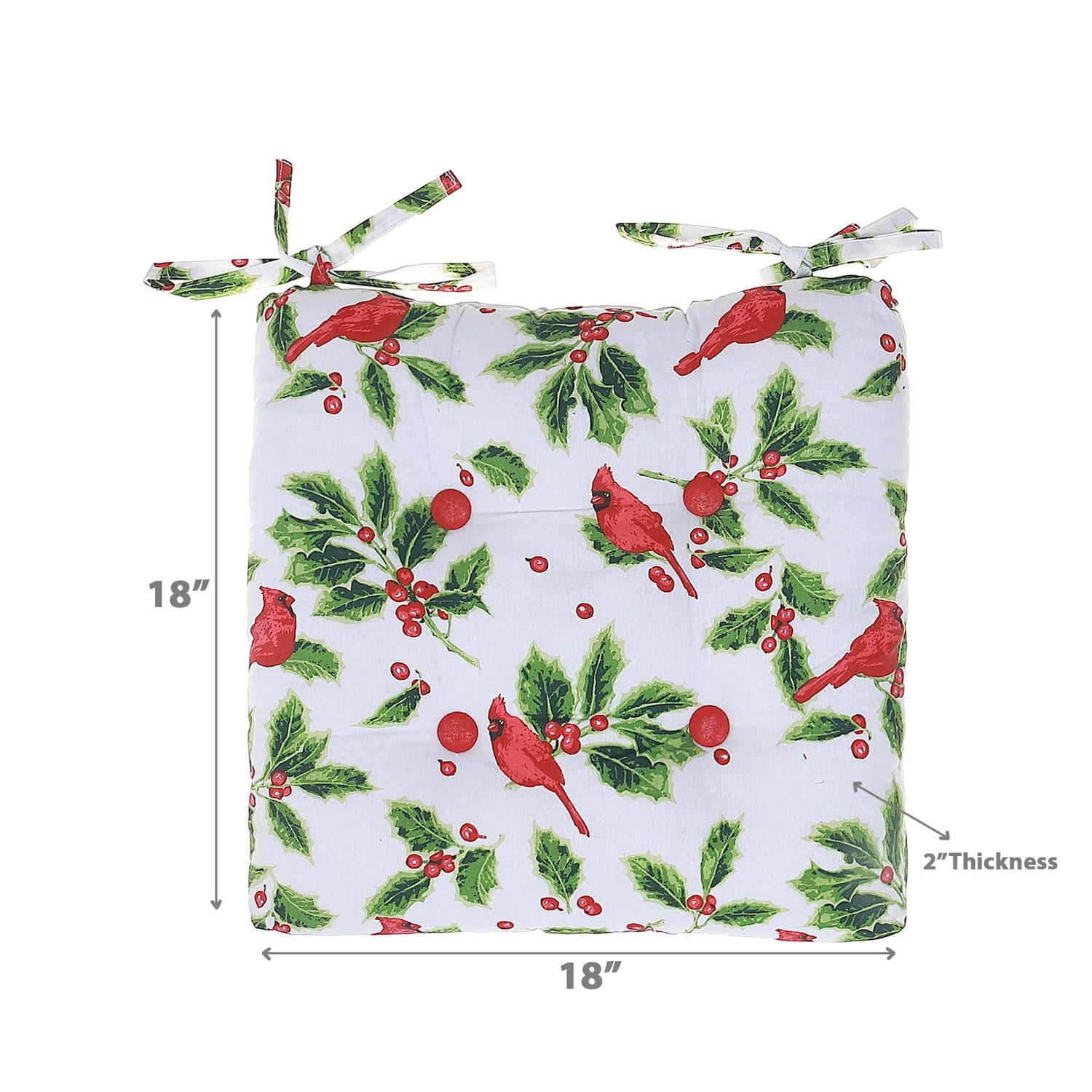 Coussin De Chaise 18" X 18" Cardinal - Ensemble De 2