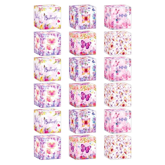 tegongse 12/18pcs Elegant Butterfly Gift Boxes Stylish Pink Butterfly Designs Gift Boxes For Memorable Festival Gift Wrapping