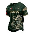 thumbnail image 2 of Mexico Men's Soccer Jersey, Men's Mexican Heritage Aztec Graphic T-Shirt, Short Sleeve Athletic Football Top, Eagle and Snake Emblem Fan Gear, 2 of 6