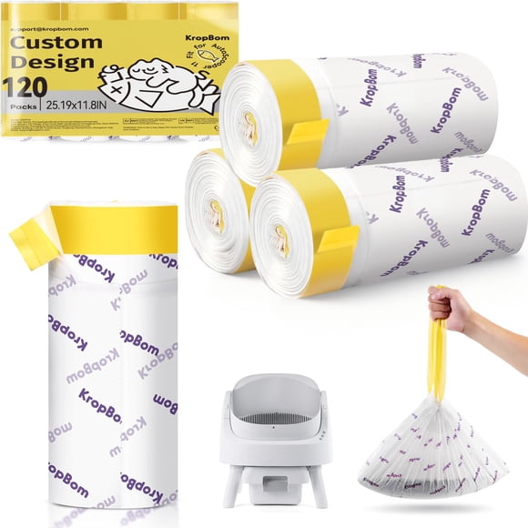 Forros para caja de arena para gatos KropBom, 120 piezas, 64 x 30 cm, con cordón