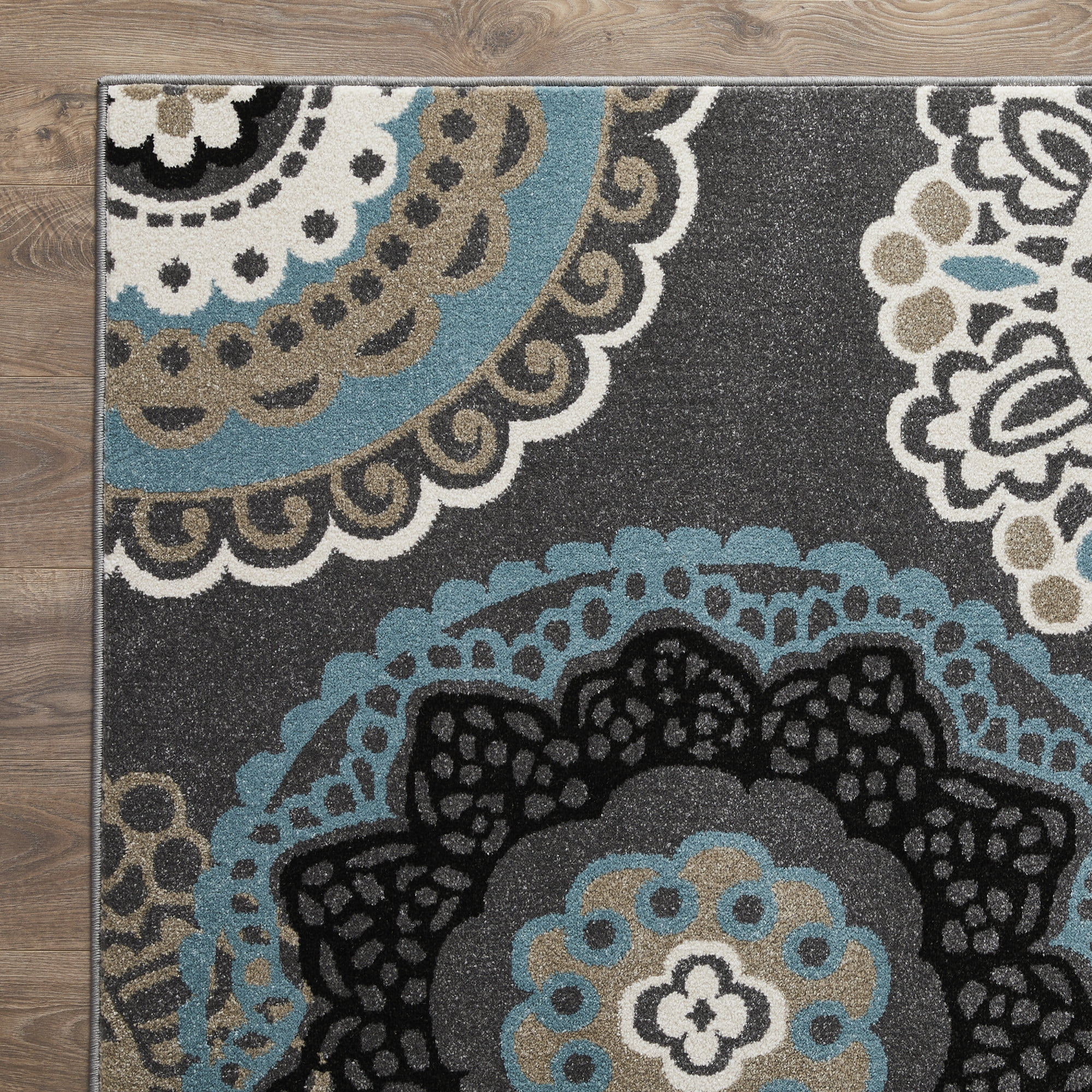Loomaknoti Ohanzah Ovena 6' x 9' Blue Medallion Indoor Area Rug