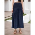thumbnail image 4 of Women's Long Ankle Length Smocked Waist Summer Weight Skirt S, 4 of 9