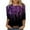 Purple, variant on Brilliant Women Tops Women's Printed Loose T-Shirt 3/4 Sleeves Blouse Round Neck Casual Tops clearance clothes under $10.00
