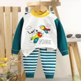 thumbnail image 2 of TOWED22 Infant Baby Boys Fall Outfit Pants Sets Long Sleeve 3 6 12 18 24 Months 2 3 4 5T Toddler Boy Pullover Pants Size:6-12 M,Color:Dark Green, 2 of 3