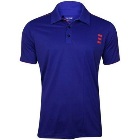 - Adidas Men's Climalite 3-Stripe Contrast Stitch Polo Shirt, Bluebonnet / Coral
