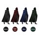 thumbnail image 2 of Capa con capucha de Halloween Unisex Hombres Mujeres Cabo Sólido Capa larga Papel Cosplay Disfraces Outwear Retro Medieval Capa gótica Fiesta de Halloween Accesorios Abanopi  Capa con capucha, 2 of 7