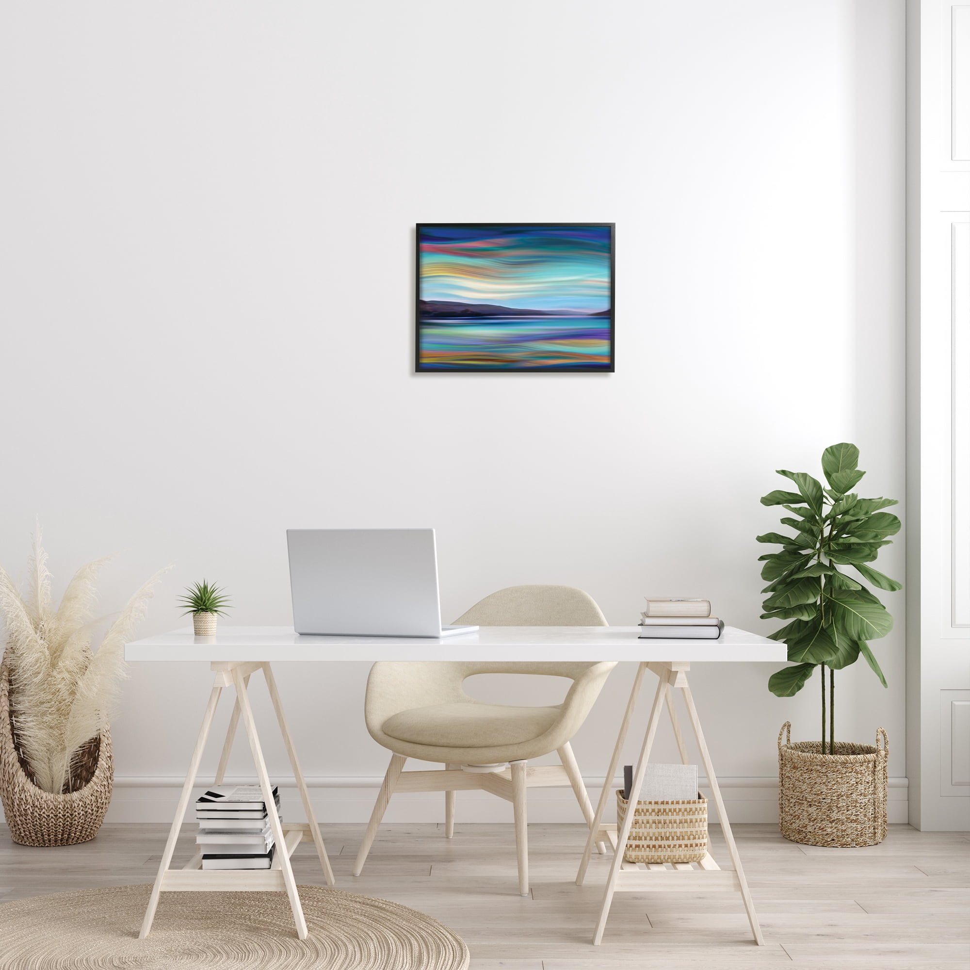 Stupell Industries Mountain Lake Landscape Fluid Abstract Waves, 16 x 20, Designed by Annie Campbell
