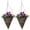 B, variant on 2Pcs Cone Shaped Hanging Basket With Chain Hook And Plastic Liner Rustic Cone Hanging Flower Basket Rustic Conical Plant Basket For Porch Front Door Garden Home Patio (10inch)