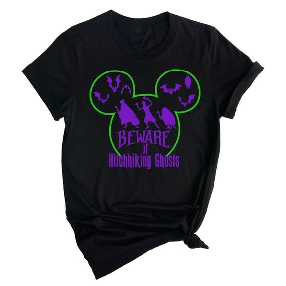 Beware Of Hitchhiking Ghosts, Halloween Shirts for Women & Men, Disney Haunted Mansion, Family Matching Tee