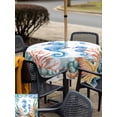 thumbnail image 5 of Outdoor Tablecloths with Umbrella Hole & Zipper, Seahorse Coastal 54x54 Inch Square Tablecloths, Summer Nautical Starfish Coral Ocean Waterproof Table Cloth, Patio/Pool/Picnic Table Covers, 5 of 8