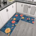 thumbnail image 2 of Pioneer Flower Floral Print Pattern Kitchen Rugs Sets Of 2,Anti Fatigue Kitchen Mat Rugs Non Slip Washable,Decorative Kitchen Floor Mats for Kitchen,Sink,Laundry,17"x30"+17"x47", 2 of 7