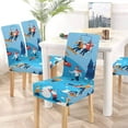 thumbnail image 5 of ZHANZZK People Winter Sports Holidays Stretch Chair Cover Protector Seat Slipcover for Dining Room Hotel Wedding Party Set of 6, 5 of 6