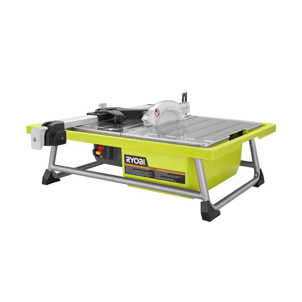 Photo 1 of (MISSING BLADE GUARD, TABLE TOP EDGER)
Ryobi WS722 7 Inch 4.8 Amp Portable Tabletop Wet Tile Saw with Miter Guide and Induction Motor (New Open Box)