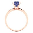 thumbnail image 4 of Clara Pucci 14K Rose Gold Solid Gold Tanzanite Solitaire Anniversary Ring for Women - 1.5 cttw Round Cut, 4 of 8