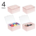 thumbnail image 2 of mDesign Plastic Playroom/Gaming Storage Organizer Box, Lid, 4 Pack, Pink/Clear, 2 of 9