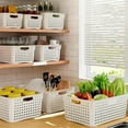 thumbnail image 2 of White Plastic Storage Basket, Ventilated Stackable Organizer Bins for Kitchen Office Countertop Desktop, Multi-Purpose Utility Basket for Snacks Vegetables Utensils, Home Supplies, 2 of 9