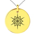 thumbnail image 1 of Rose Gold Stainless Steel Radiant Star Snowflake Engraved Small Medallion Circle Charm Pendant Necklace, 1 of 1