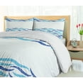 thumbnail image 5 of Ambesonne Modern Duvet Cover Set, Ocean Life Sea Waves, 2-Calking, Turquoise Navy Blue, 5 of 6