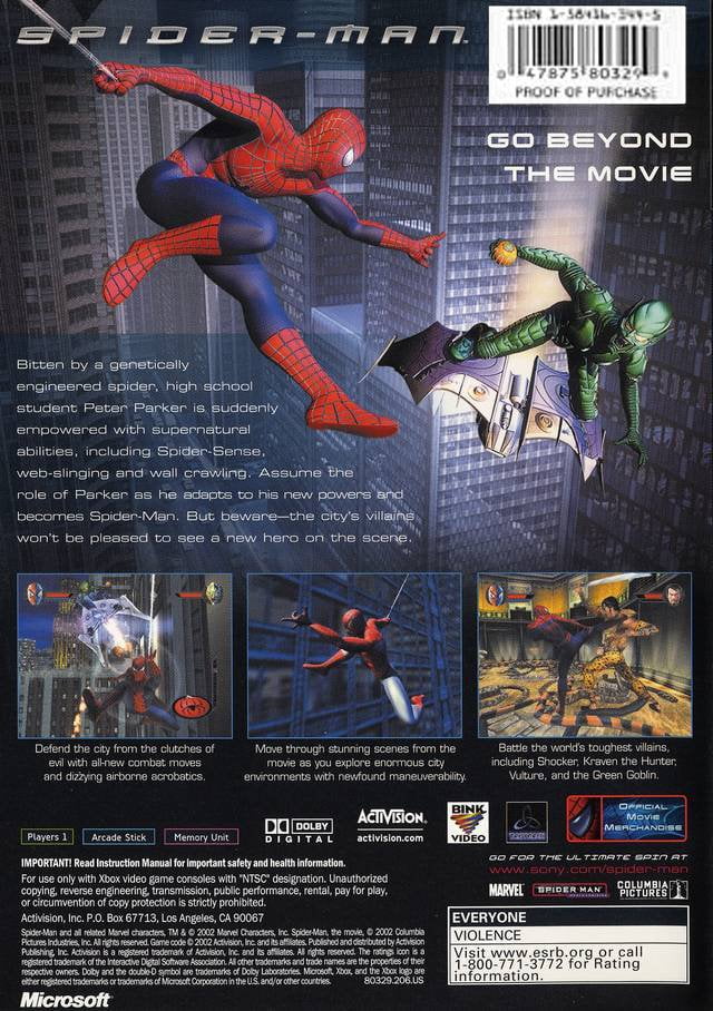 Spiderman the Movie for Xbox 